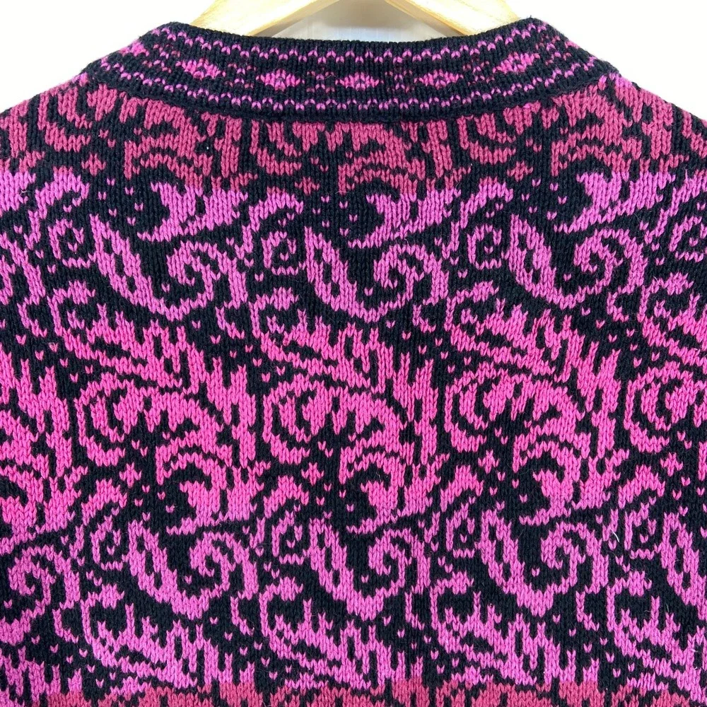 Nomadic Traders‎ Black Pink Ombre Knit Cardigan Sweater Womens Small - Picture 7 of 8